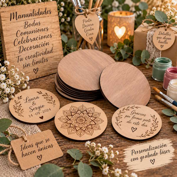 Disco Madera para manualidades 12 cm